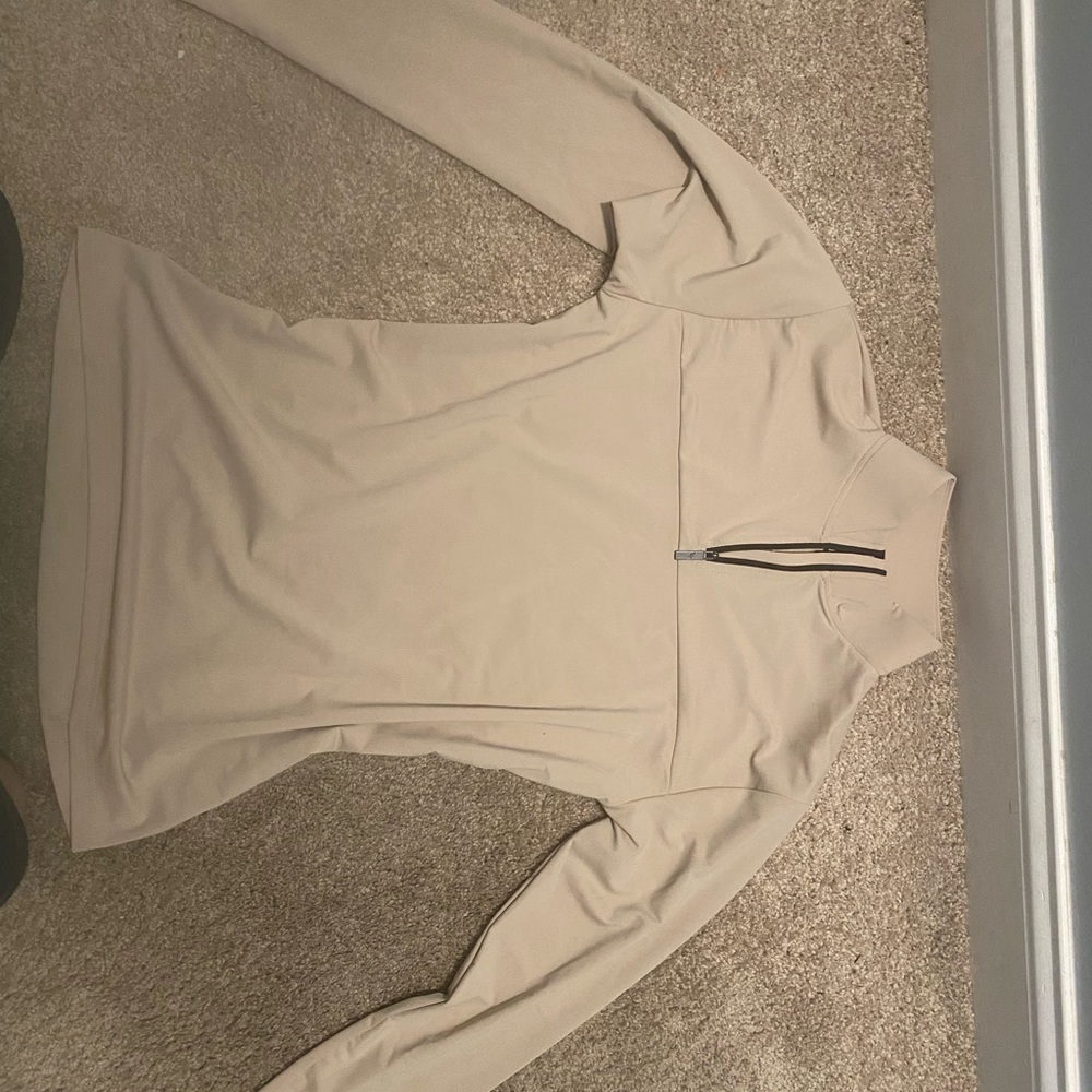 Men's Beige Quarter-Zip Sweater